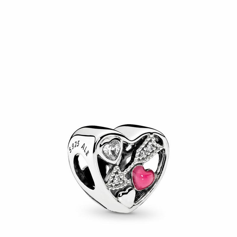 Pandora Struck By Love Charm - Sterling Silver/Enamel/Pink/Cubic Zirconia - Canada | XR1092CX